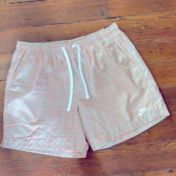 NWT Nike lined windowpane plaid elastic waist pull on athletic shorts sz XL - Picture 1 of 8